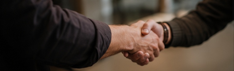 Handshake between two people